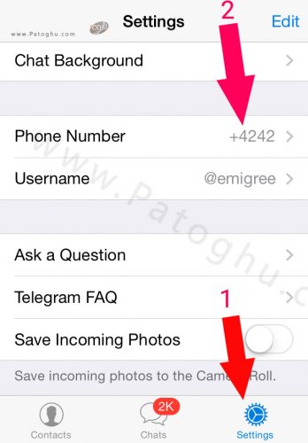 chang number in telegram ios تغییر شماره در تلگرام