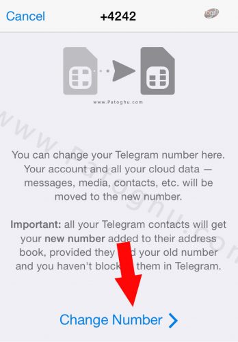 chang number in telegram ios1 تغییر شماره در تلگرام