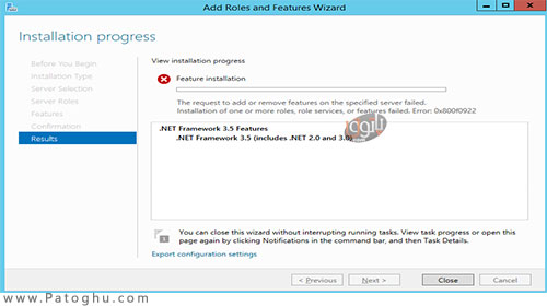 رفع خطای نصب Net Framework 3.5. با کد 0x800f0922