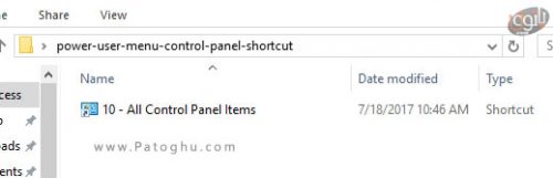 روش اضافه کردن Control Panel به منوی Win + X 