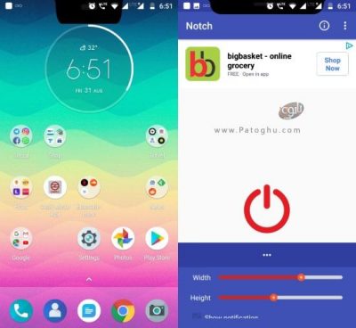 Notch simulator فعال کردن اندروید 9 روی گوشی های قدیمی تر