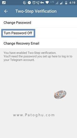 آموزش فعال سازی تایید دو مرحله ای در تلگرام 11 غیرفعال کردن قابلیت تایید هویت دو مرحله ای