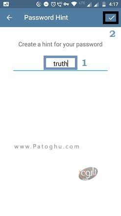 آموزش فعال سازی تایید دو مرحله ای در تلگرام 7 انتخاب hint برای گذرواژه