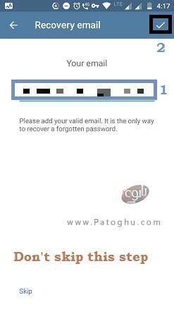 آموزش فعال سازی تایید دو مرحله ای در تلگرام 8 وارد کردن ایمیل و تایید