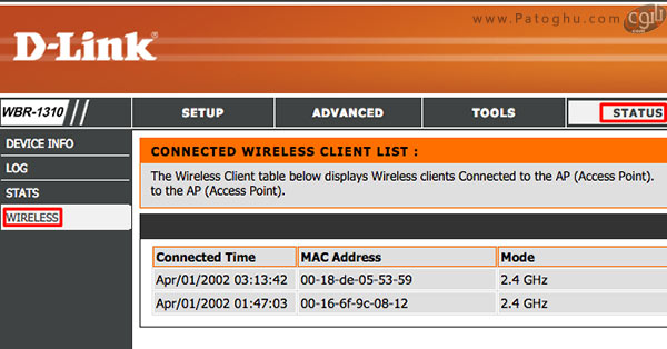 مشاهده دستگاه های متصل به وای فای در مودم های مختلف 2 صفحه ی تنظیمات مودم-1