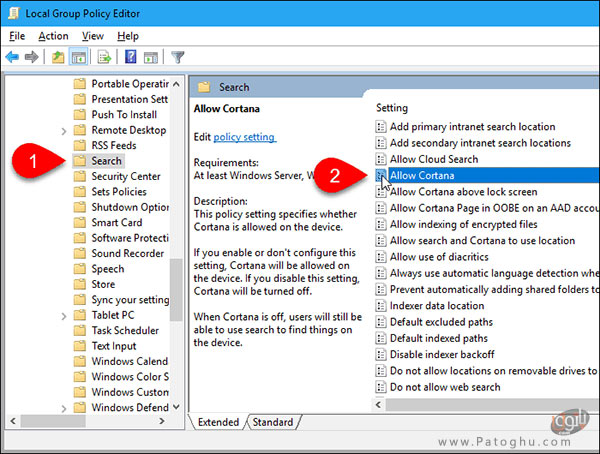 غیرفعال کردن کورتانا از طریق Local Group Policy Editor-2