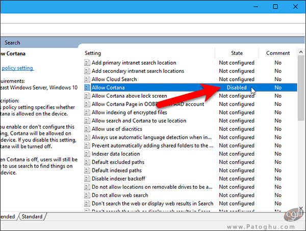 غیرفعال کردن کورتانا از طریق Local Group Policy Editor-4