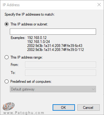 تنظیم فایروال ویندوز برای دسترسی به یک رنج IP-4
