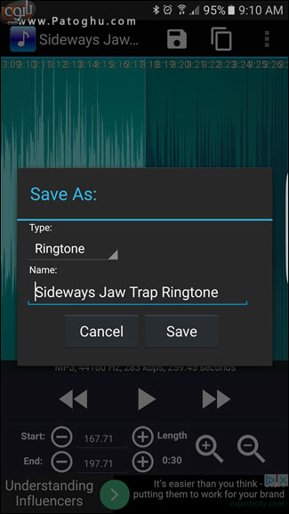 آموزش ساخت رینگتون های سفارشی برای گوشی اندروید 18 ساخت رینگتون با برنامه Ringtone Maker در گوشی-5