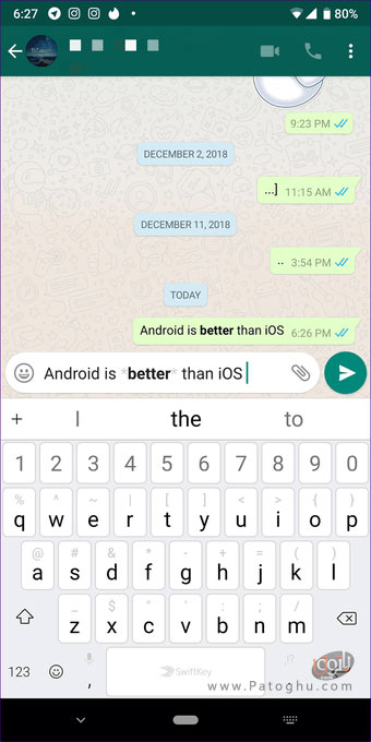 پر رنگ کردن یا بولد کردن متن