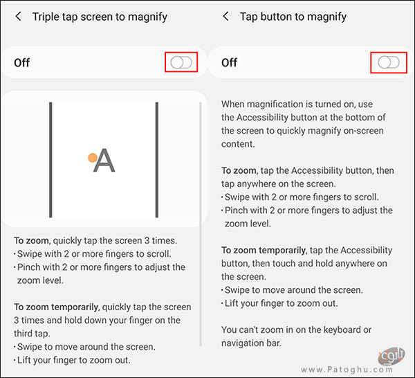 فعال کردن گزینه ی Screen Magnification-4