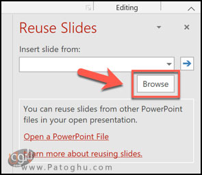 آموزش ترکیب و ادغام ارائه های پاورپوینت 3 ترکیب فایل های پاورپوینت با استفاده از گزینه ی Reuse Slides-2