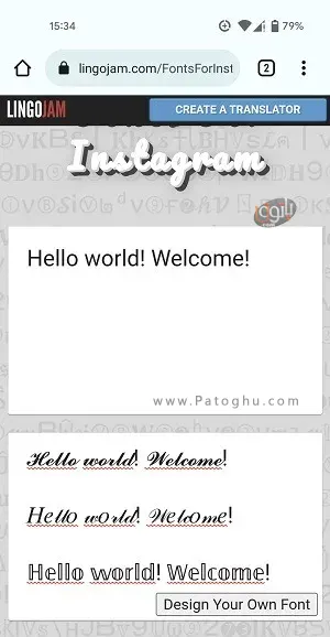 change fonts instagram 1 تغییر فونت اینستاگرام
