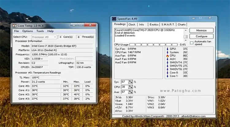 آموزش مشاهده دمای CPU معرفی 11 ابزار فهمیدن دما سی پی یو 11 Real Temp CPU