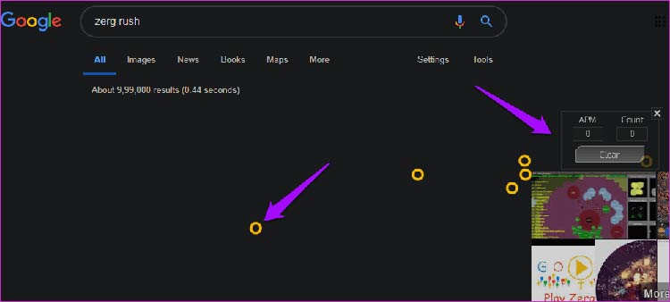 12 بازی مخفی گوگل که به رایگان در اندروید و کروم و ویندوز بازی کنید 6 Zerg Rush بازی مخفی گوگل
