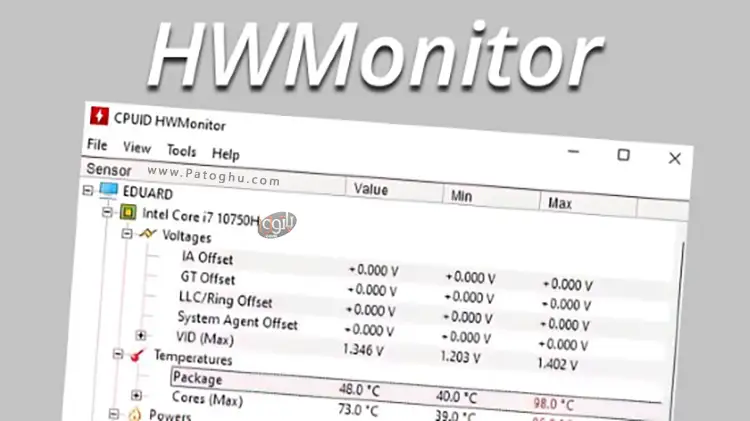 آموزش مشاهده دمای CPU معرفی 11 ابزار فهمیدن دما سی پی یو 5 hwmonitor CPU