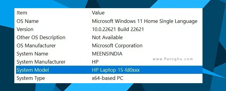 آموزش یافتن مدل لپ تاپ در ویندوز با 7 روش 3 find laptop model1 مدل لپ تاپ