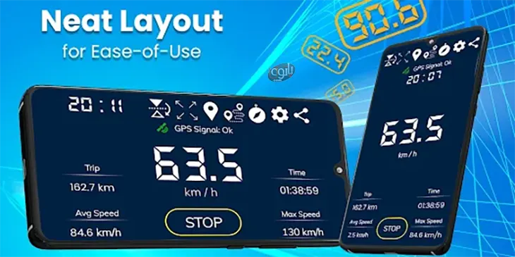بهترین برنامه های سرعت سنج برای اندروید 2024 معرفی 15 اپلیکیشن 5 GPS Speedometer Odometer App 1 سرعت سنج