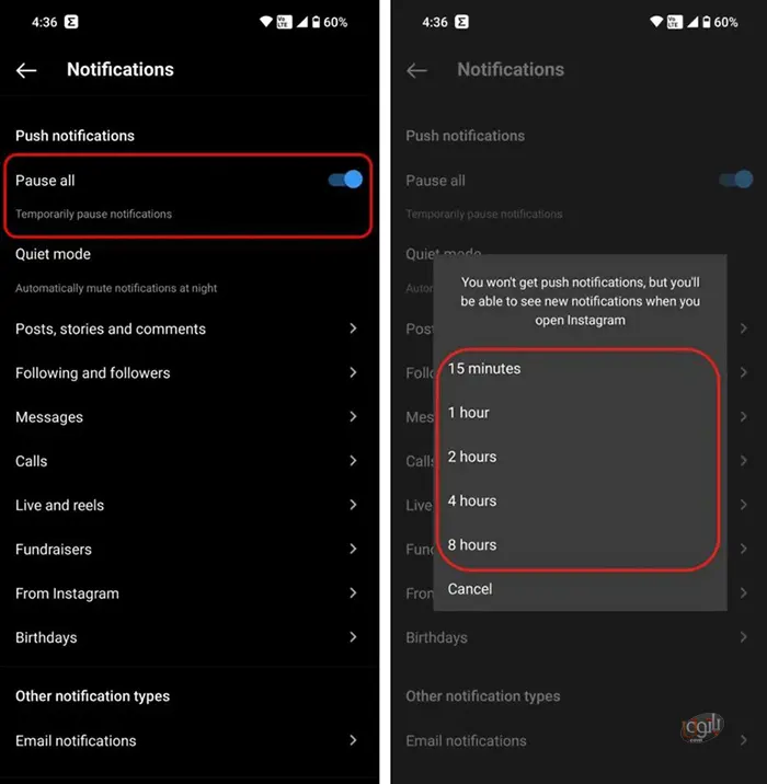 بستن تمام نوتیفیکیشن های اینستاگرام با 3 روش 8 7 نوتیفیکیشن های اینستاگرام