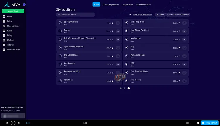 10 ابزار عالی برای ساخت موزیک با هوش مصنوعی 2024 2 AIVA ساخت موزیک با هوش مصنوعی
