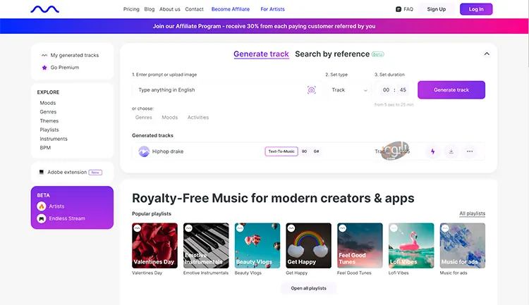 10 ابزار عالی برای ساخت موزیک با هوش مصنوعی 2024 9 Mubert AI ساخت موزیک با هوش مصنوعی