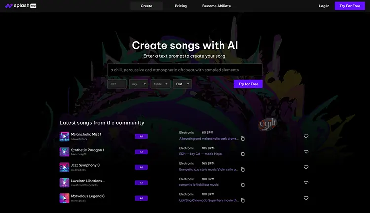 10 ابزار عالی برای ساخت موزیک با هوش مصنوعی 2024 11 Splash Pro ساخت موزیک با هوش مصنوعی