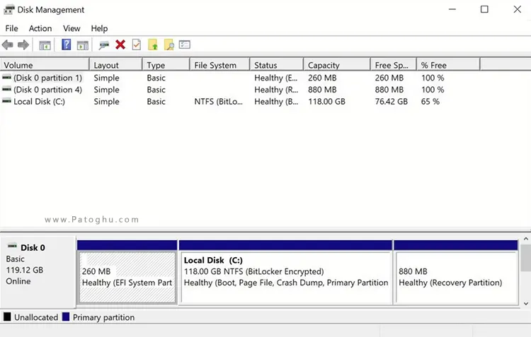 15 ابزار تشخیص سلامت ویندوز و حل مشکلات سیستم 9 Windows Disk Management سلامت ویندوز